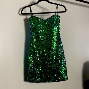 Green mermaid sequin dress